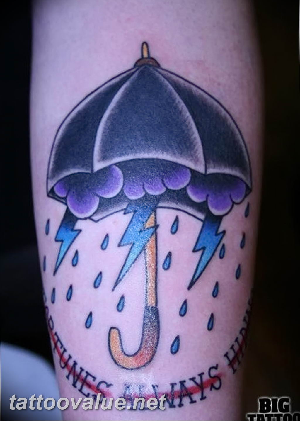 photo tattoo umbrella 06.12.2018 №008 - example of tattoo design umbrella - tattoovalue.net